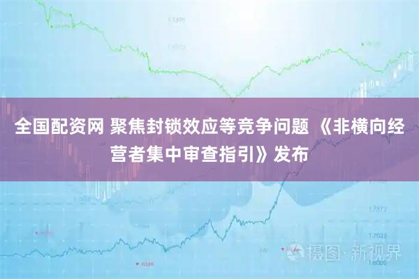 全国配资网 聚焦封锁效应等竞争问题 《非横向经营者集中审查指引》发布